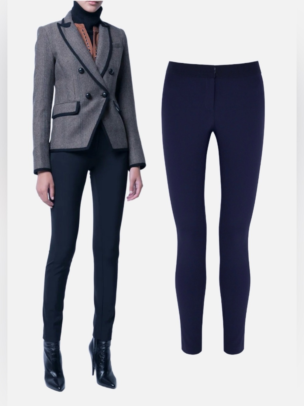 Veronica Beard Core Scuba Leggings in Navy Blue Travel Pants